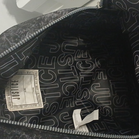 JUSTICE  Black and White Backpack, New without tags. - Picture 7 of 7